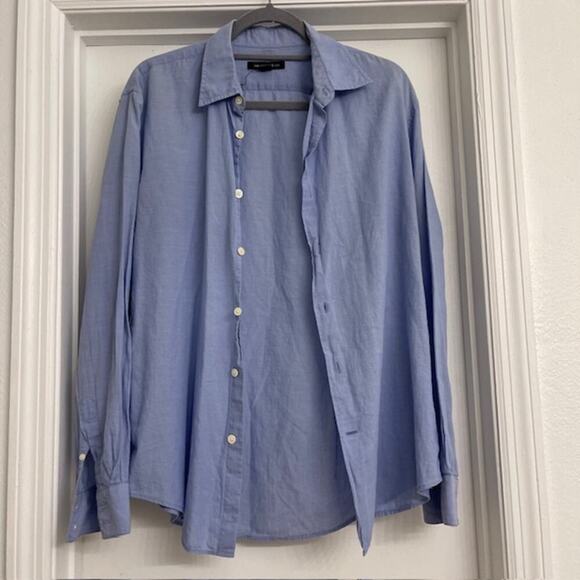 John Varvatos Men's Long Sleeve Button Up Casual Old Money Minimalist Blue Sz M - Picture 1 of 8